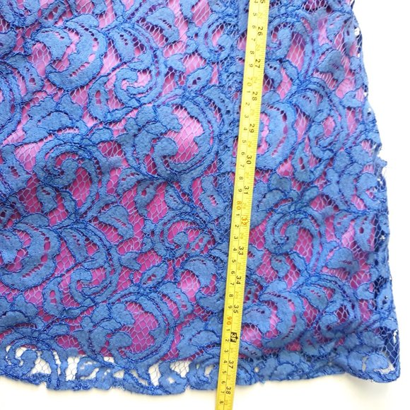 Adrianna Papell Purple Pink Lace A Line Dress Sz 4 - Picture 7 of 7